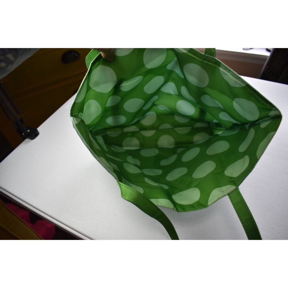 Clinique X Kate Spade Green Polka Dot Tote Bag Makeup Shopping - Picture 6 of 8